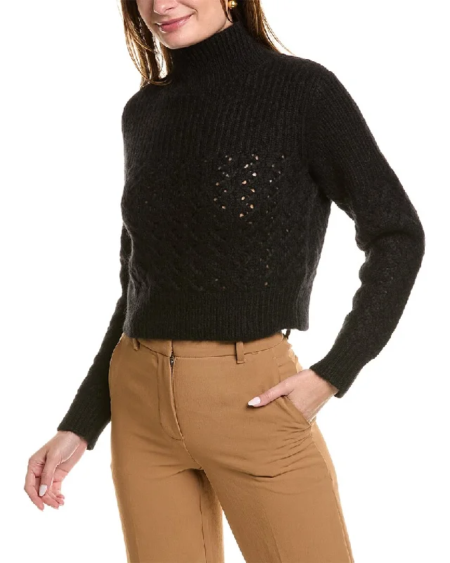 Rebecca Taylor Chainette Turtleneck Wool & Alpaca-Blend Sweater Knit Fabric Woven Fabric Fleece Fabric