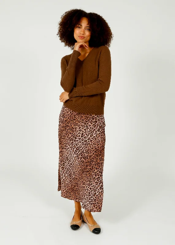 RIXO Kelly Leopard Skirt belted skirt waist
