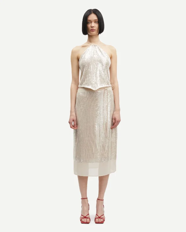 SALIKE SKIRT 15453 / CLEAR CREAM leather skirt durable