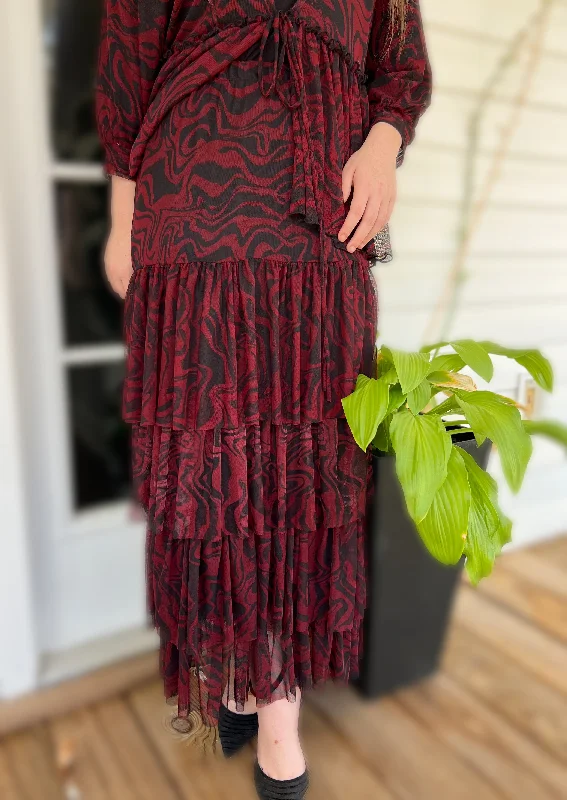 Scottie Mesh Layered Skirt cashmere skirt soft