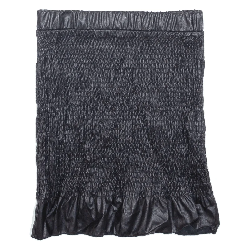 SELECT Faux Leather Stretch Ruched Womens Pencil Skirt Black Short S linen skirt airy