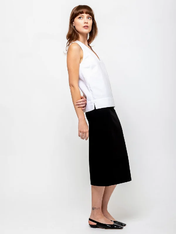 Knit Ponti Skirt - Black chiffon skirt flowing