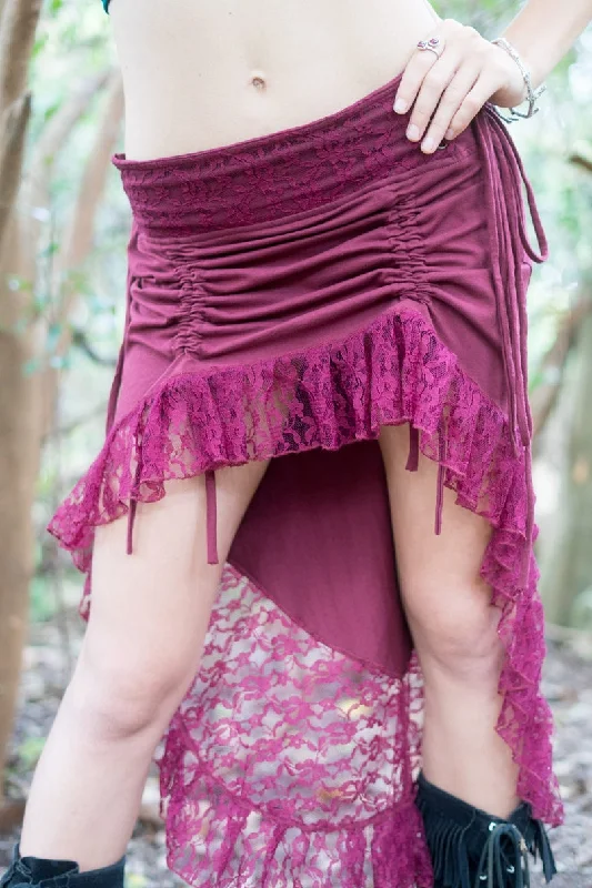SITA SKIRT IN MAROON denim skirt trendy