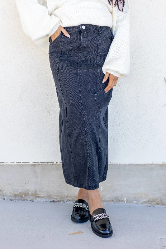 MARLOWE DENIM SKIRT silk skirt elegant