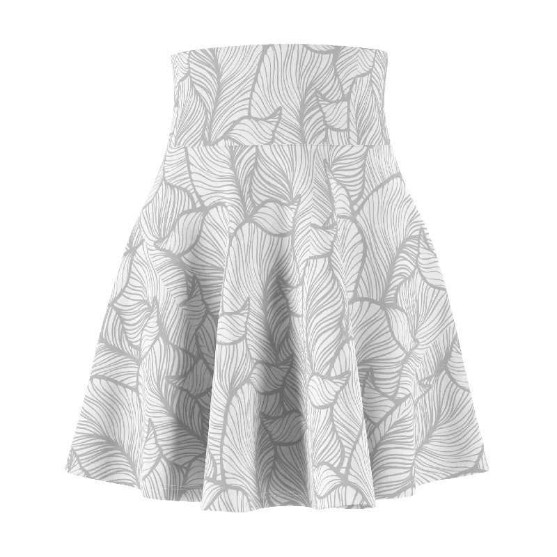 Skater Skirt, Grey Theme Pattern, Everyday Wear leather skirt bold