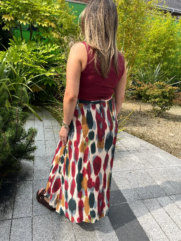 VIRANO Long Skirt - Angora leather skirt bold