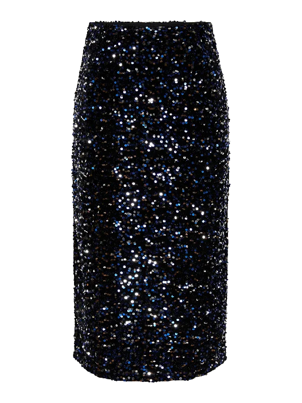 PCKAM Midi Skirt - Black wool skirt sturdy