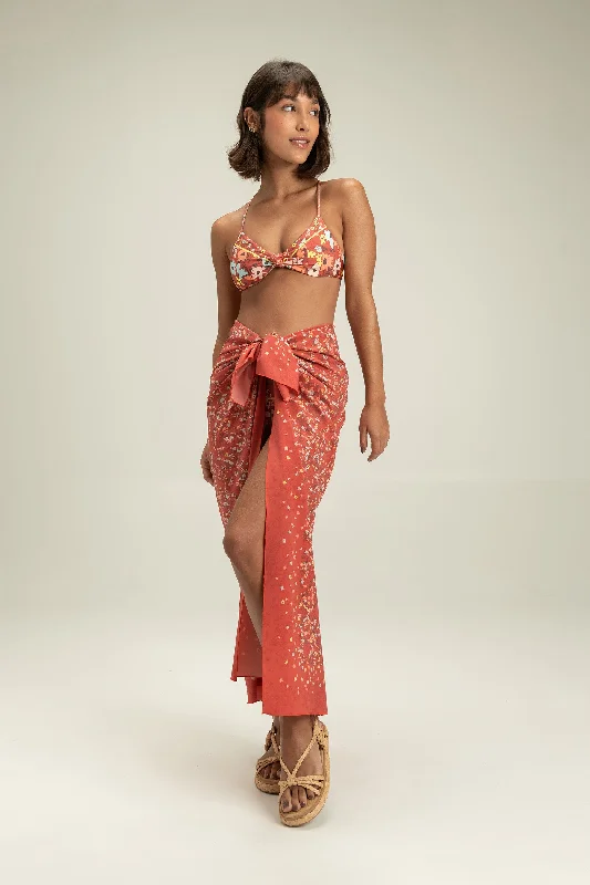 Sky Garden Square Sarong velvet skirt glossy