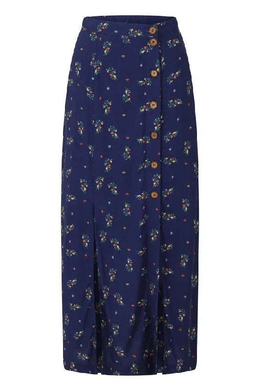 Spring Sprig Print Long Line Skirt lightweight skirt design