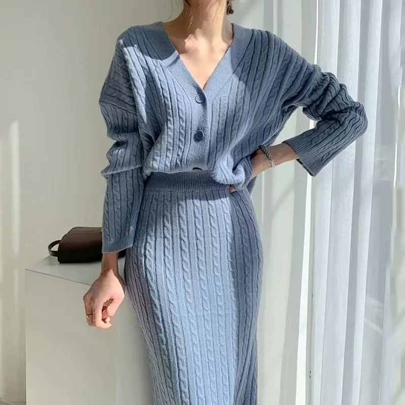 Sussane Winter Coord Set - Set of Sweater and Skirt wrap skirt elegant