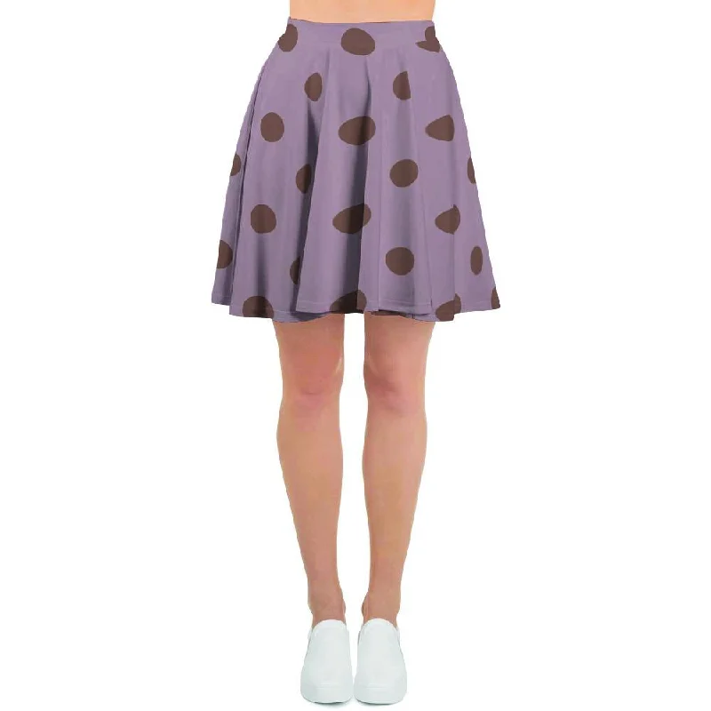 Tan And Brown Tiny Polka Dot Women's Skirt leather skirt sleek