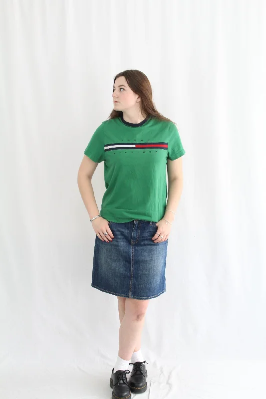 Tommy Hilfiger - Stretch Denim Skirt corduroy skirt textured