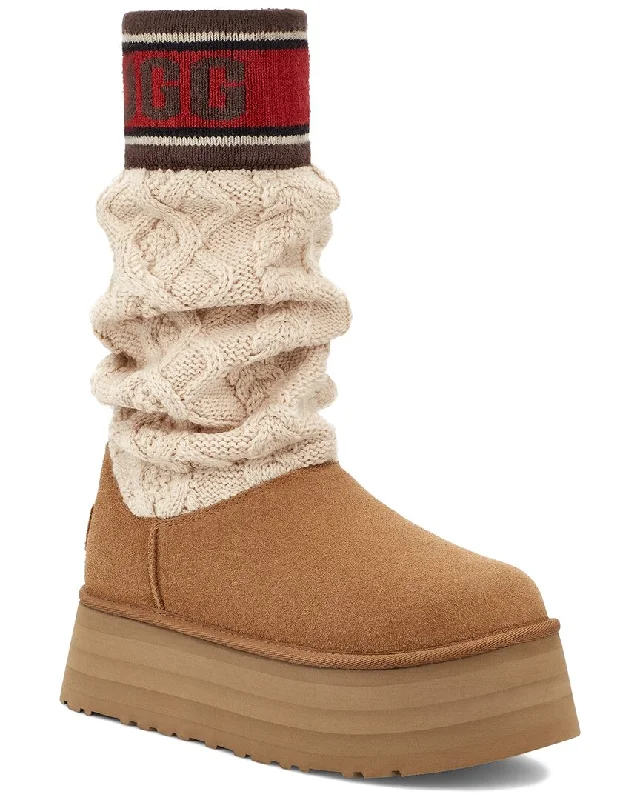 UGG Classic Sweater Letter Classic Mini Boot Tailored Straight A-Line