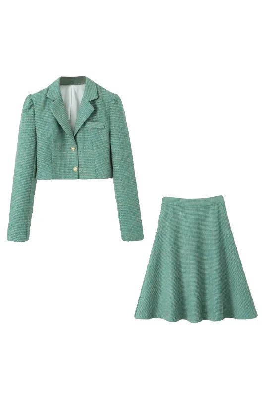 'Victoria' Tweed Suit Jacket & Skirt Set chiffon skirt delicate