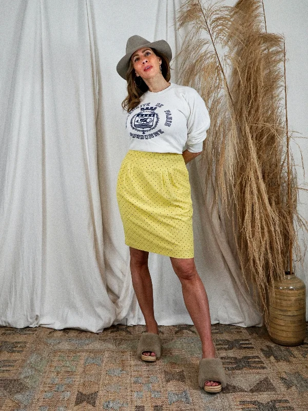 Vintage Canary Yellow Pencil Skirt wrap skirt elegant