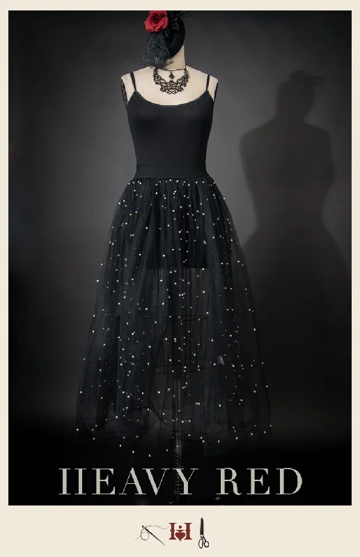 Vintage Pearl & Net Skirt velvet skirt plush