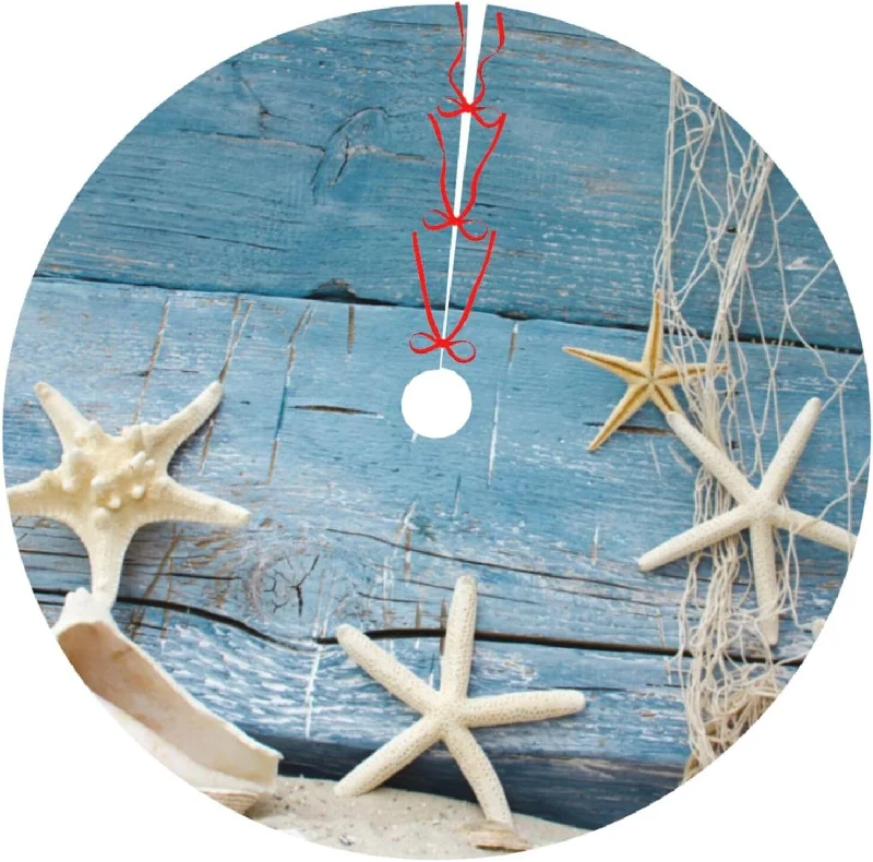 Beach Nautical Coastal Starfish Wooden Blue