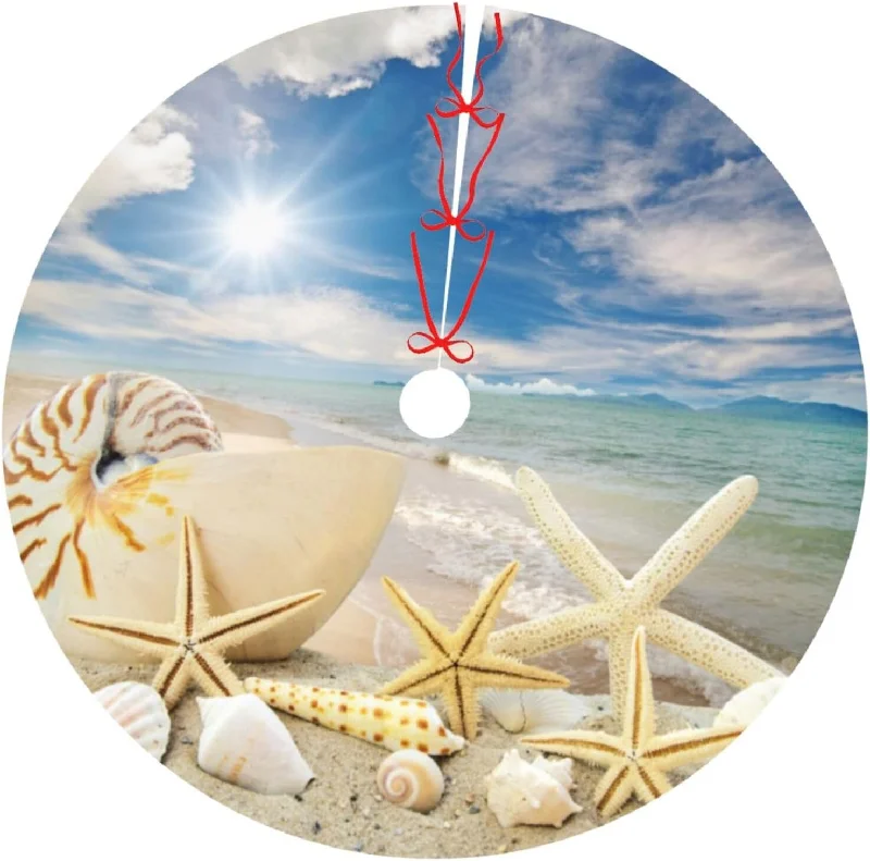 Beach Nautical Coastal Starfish Wooden Sea Shell Clear Sky