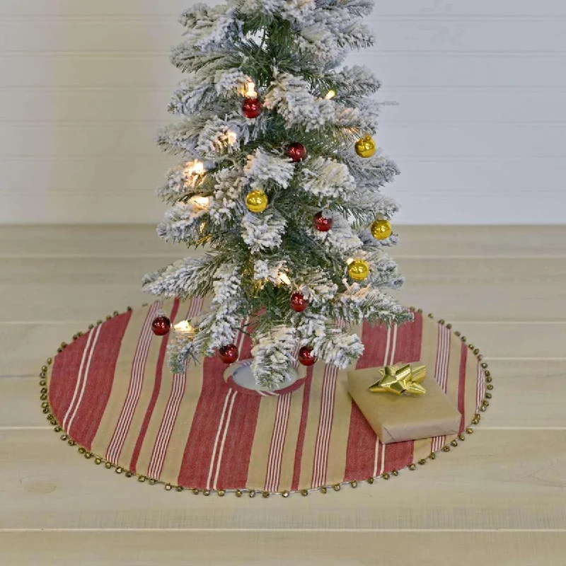 Vintage Stripe Mini Christmas Tree Skirt 21 VHC Brands wool skirt sturdy
