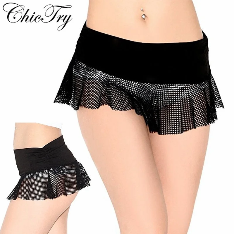 Women Girls Sexy Night Club Pencil Skirts See Through Transparent Short Mini Micro Skirt Tight Mesh Fishnet Low Rise Mini Skirt button skirt front