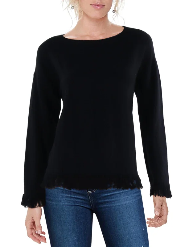 Womens Knit Fringe Pullover Sweater Stretchy Elastic Breathable