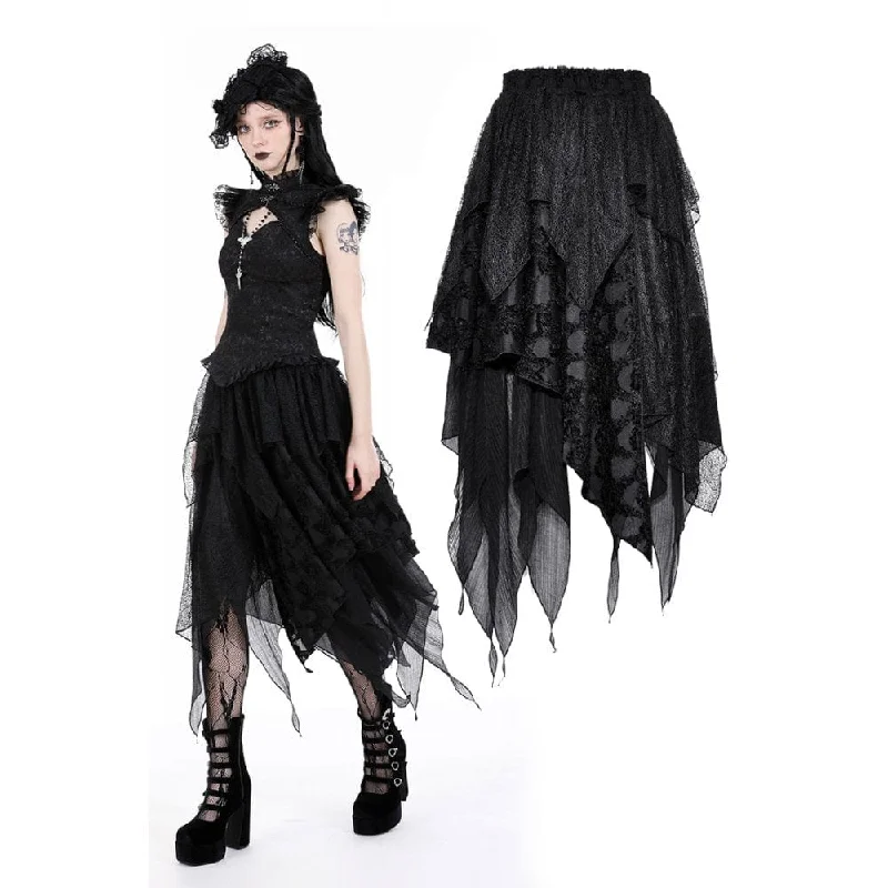 Women's Punk Irregular Layered Skirt velvet skirt rich