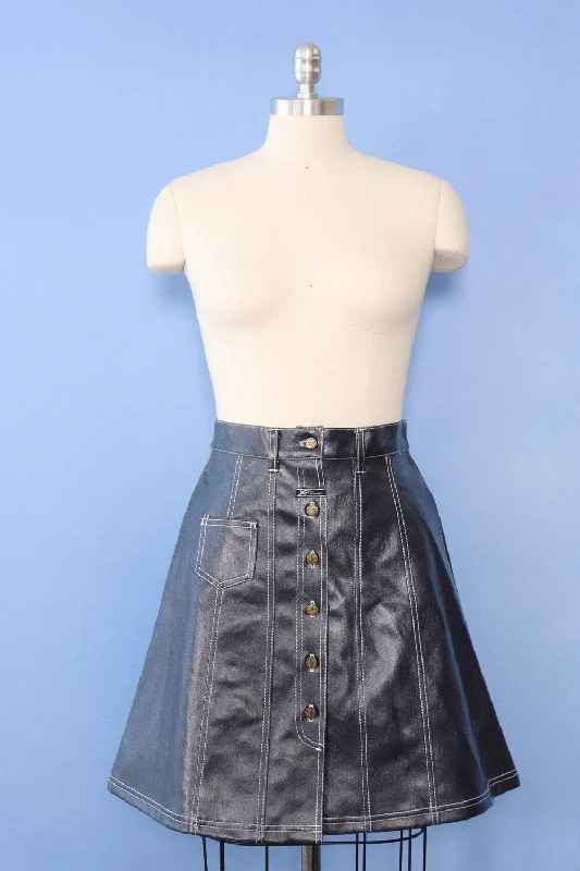 Y2K Laminated A-line Skirt S/M corduroy skirt durable