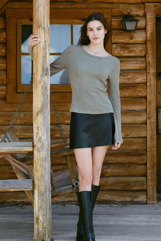 ZSUPPLY: Ciera Leather Skirt Black summer skirt style